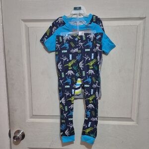 Kids Dinosaur Pajama Set - Blue and Gray